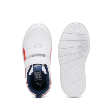 Suela blanca de goma de las zapatillas Puma Courtflex V3 V infantiles