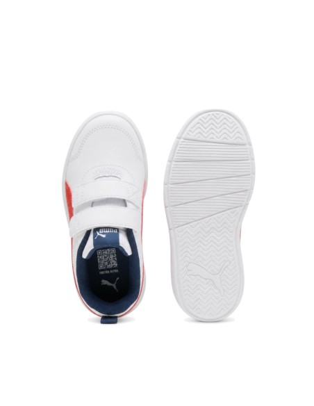 Suela blanca de goma de las zapatillas Puma Courtflex V3 V infantiles