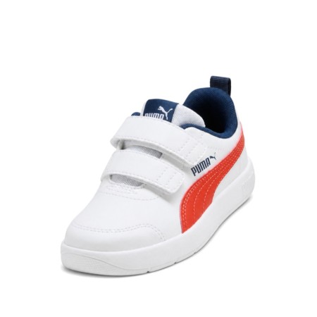 Zapatillas Puma Courtflex V3 V PS blancas y rojas para niño