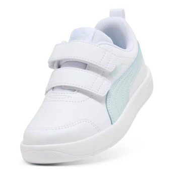 Deportivas Puma infantiles blancas con forro de malla y doble cierre