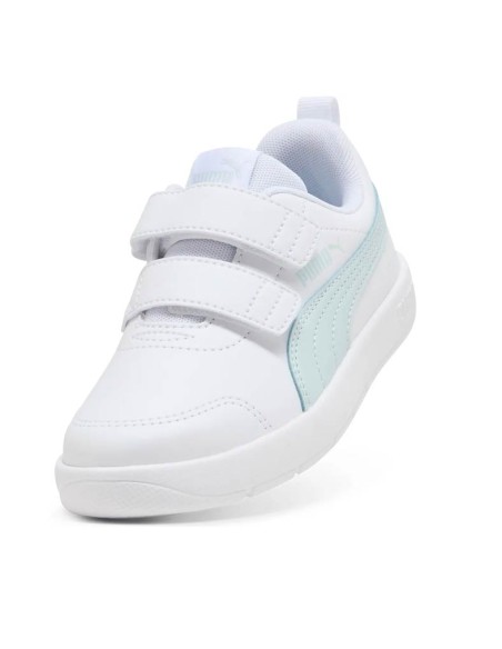 Deportivas Puma infantiles blancas con forro de malla y doble cierre
