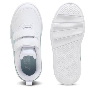 Zapatillas Puma blancas para niña con cierre adherente y suela de goma