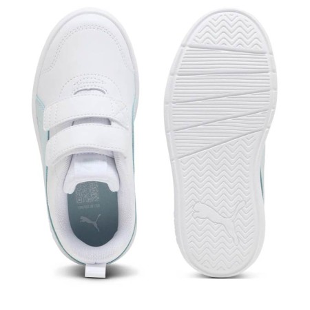 Zapatillas Puma blancas para niña con cierre adherente y suela de goma