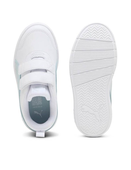 Zapatillas Puma blancas para niña con cierre adherente y suela de goma