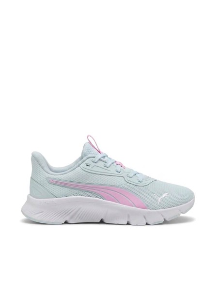 Zapatillas Puma FlexFocus Lite Modern aguamarina y rosa con cordones y suela blanca