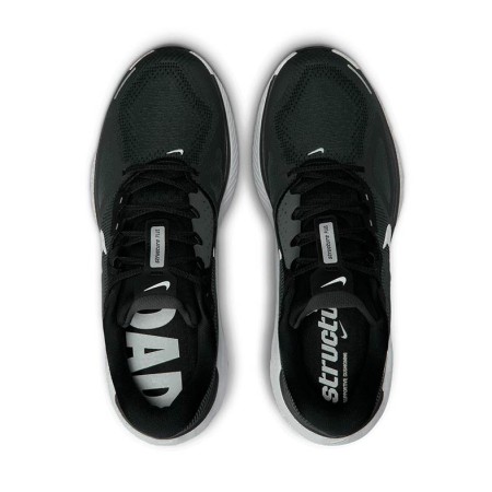 Vista superior de Nike Structure Plus hombre negra con cordones