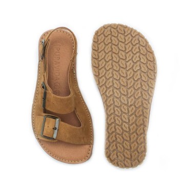sandalias calzado respetuoso mujer camel piel serraje