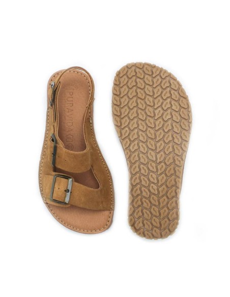 sandalias calzado respetuoso mujer camel piel serraje