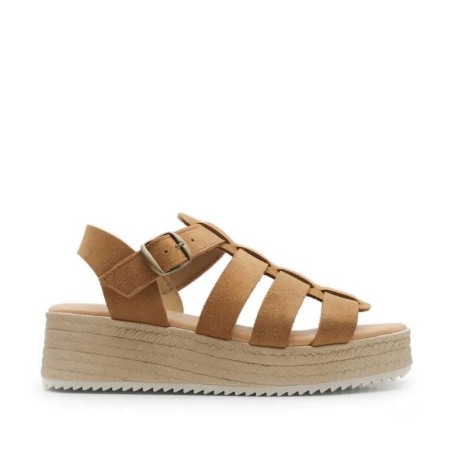 sandalias camel plataforma​