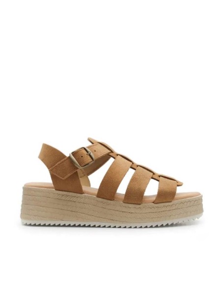 sandalias camel plataforma​