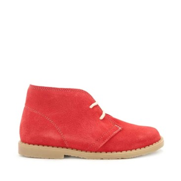 pisacacas cordones rojo de piel serraje