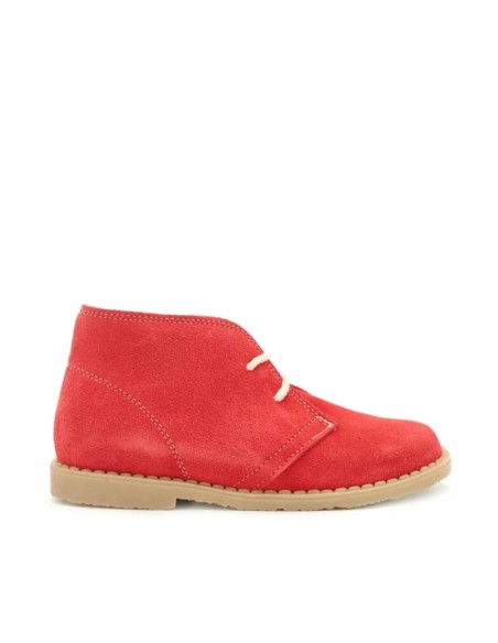 pisacacas cordones rojo de piel serraje