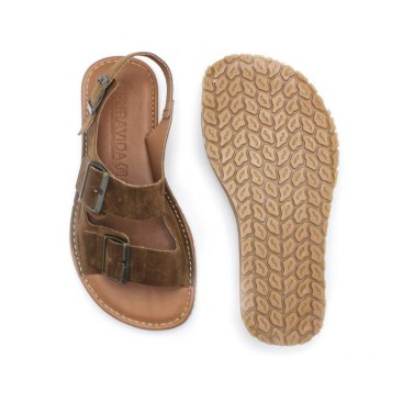 sandalias mujer anchas cómodas marrón hebillas