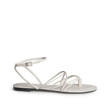 sandalia plana de tiras finas blanca