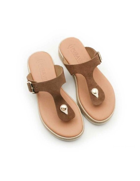 calzado esclava mujer marrón para verano
