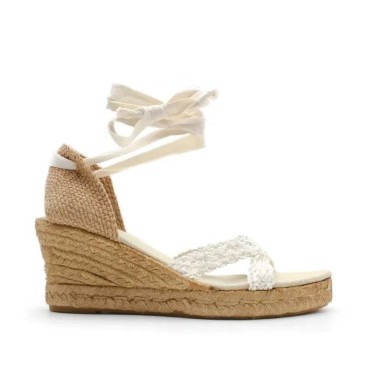 Sandalias Cuñas esparto blancas