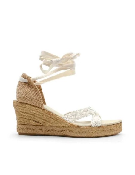 Sandalias Cuñas esparto blancas