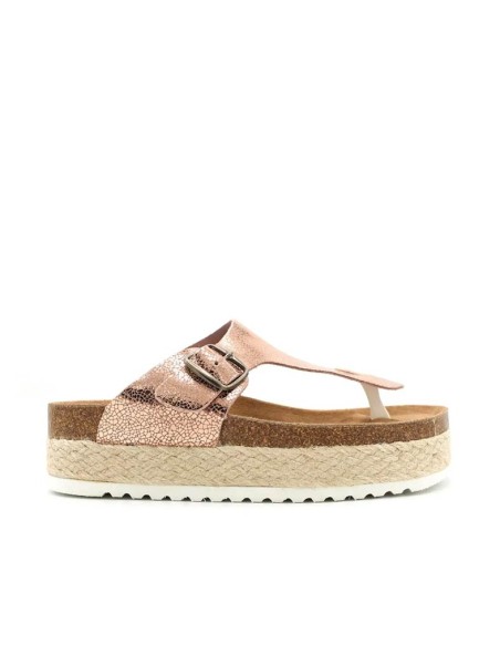 sandalia esclava bio con plataforma color champang