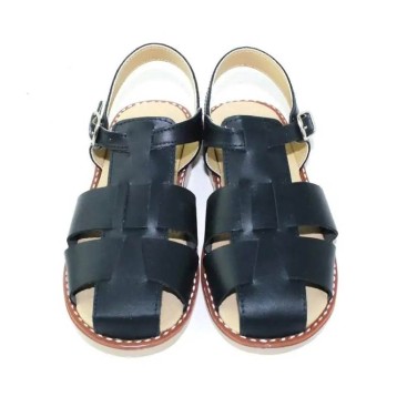 Sandalias de Niños de piel azul marino
