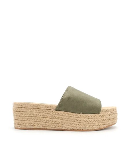 Sandalia mule plataforma verde