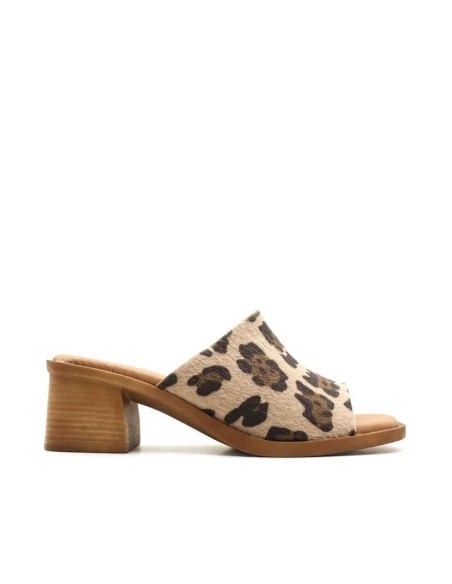 Sandalias piel Leopardo Tacón