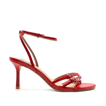 sandalias tacón rojas