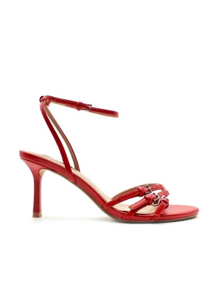 sandalias tacón rojas