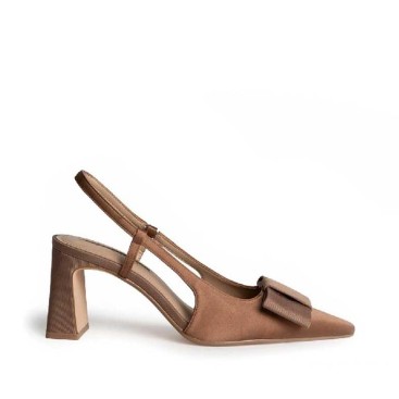 Zapatos de tacon de vestir moka Corina vista lateral