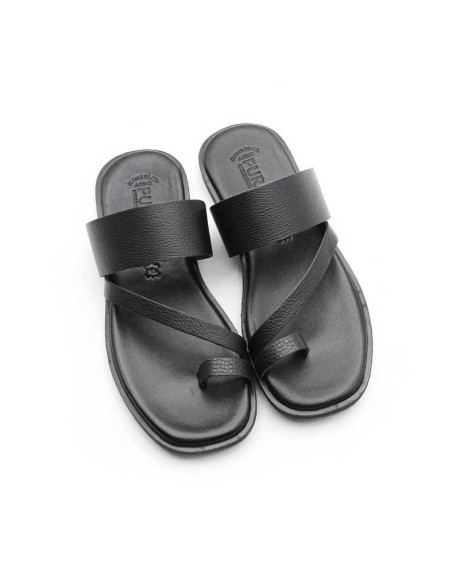 sandalias dedo piel mujer negras