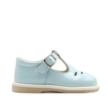 Zapatos charol niños azul celeste
