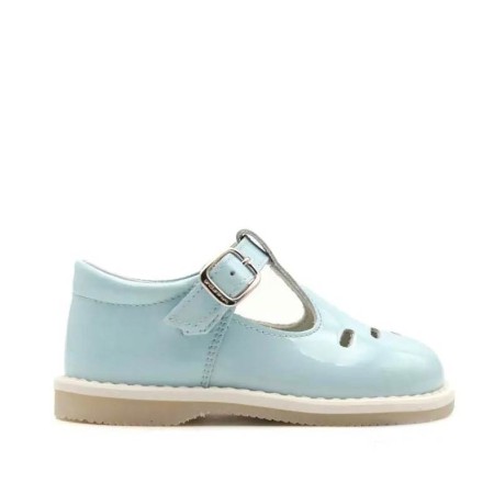 Zapatos charol niños azul celeste