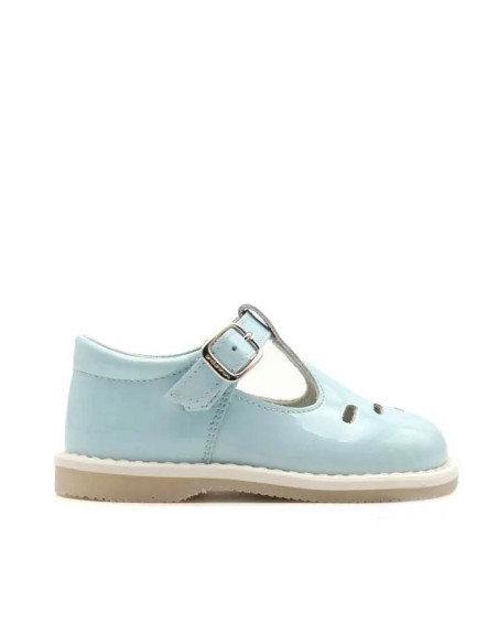 Zapatos charol niños azul celeste