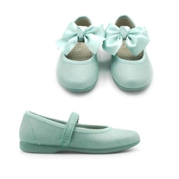 zapatos niña verde agua