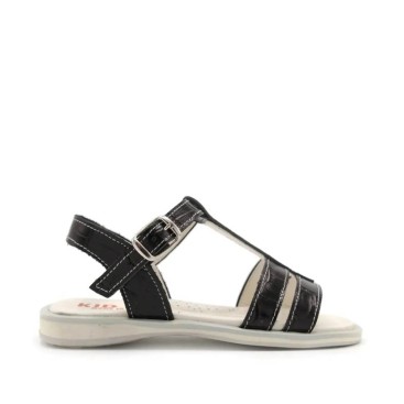 sandalias niña de charol negra