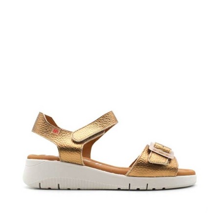 Sandalia deportiva piel bronce con hebilla
