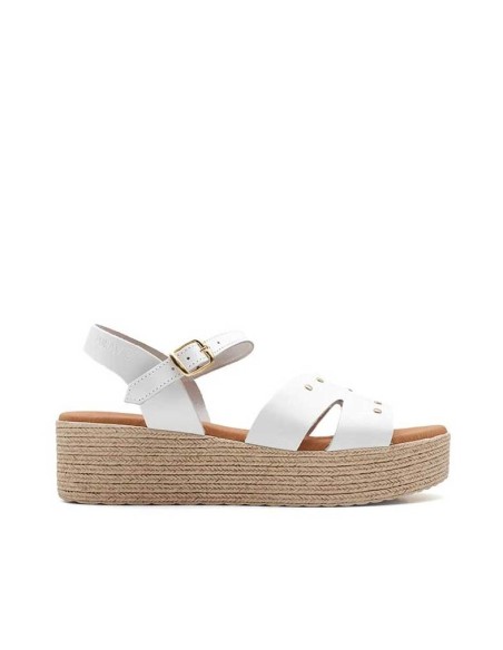 sandalias tachuelas plataforma blancas