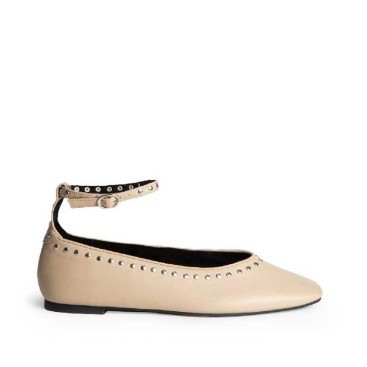 bailarinas beige con pulsera para mujer