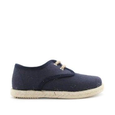alpargatas de niño con cordones azul marino