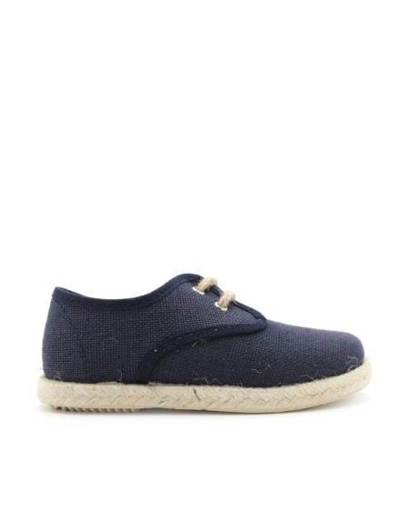 alpargatas de niño con cordones azul marino