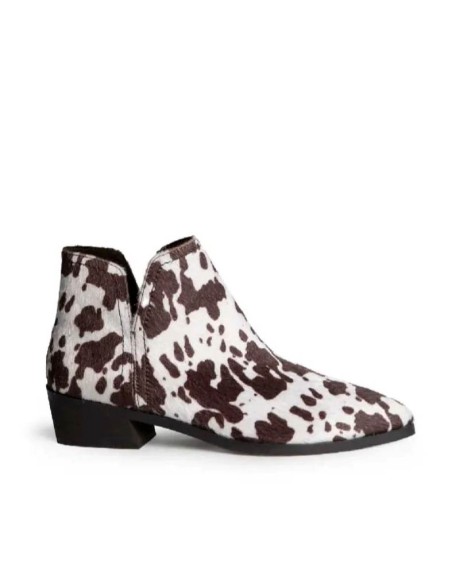 Botín estampado vaca animal print para mujer