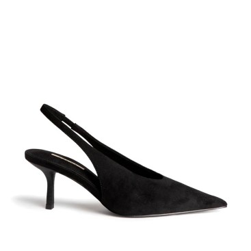 Zapato destalonado negro de tacón Corina M6716 vista lateral
