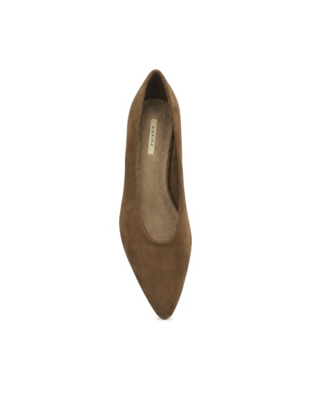zapato salon camel mujer vista superior