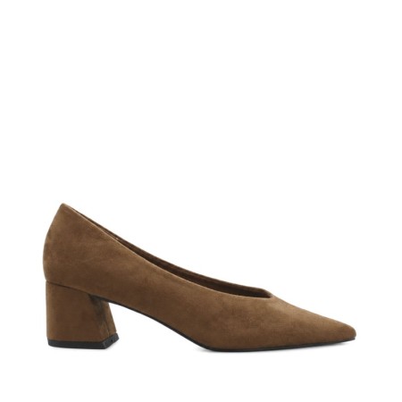 zapato salon camel mujer Corina vista lateral