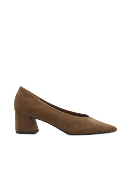 zapato salon camel mujer Corina vista lateral