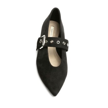 bailarinas negras con pulsera y hebilla vista superior