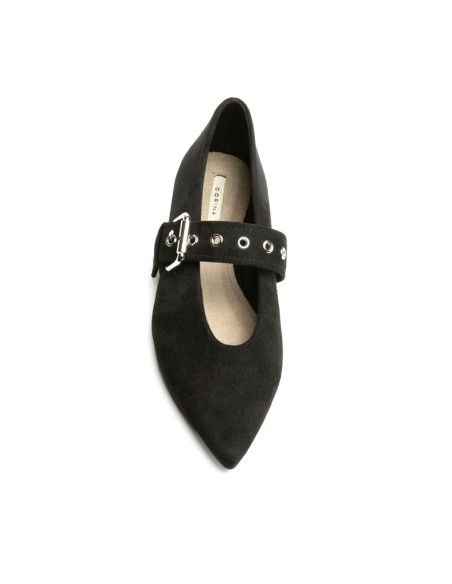 bailarinas negras con pulsera y hebilla vista superior