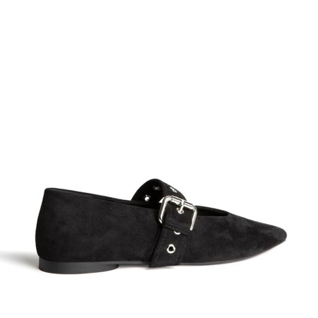 bailarinas negras planas Corina vista lateral exterior