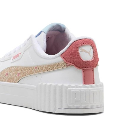 Detalle del talón rosa de la zapatilla plataforma Puma Carina