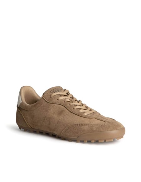 Zapatillas camel mujer de estilo retro con suela de tacos
