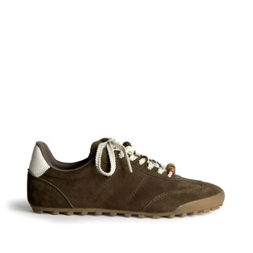 Zapatillas con abalorios verde kaki Corina M6510 vista lateral